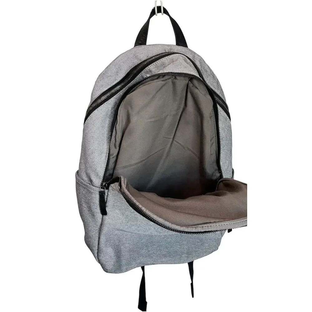 Everlane Modern Commuter Backpack Gray Canvas Leather Laptop Travel Work